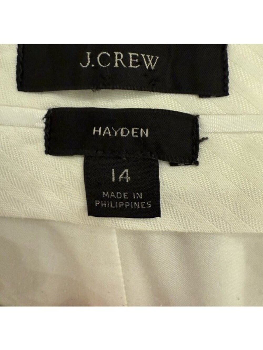 J.Crew Hayden Kickout Crop Pant Stretch Linen White Size 14 High Rise Lined - Picture 9 of 12